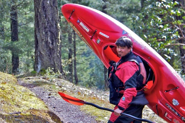 J.R. getting ready to go kayaking...again. J.R. getting ready to go kayaking...again.