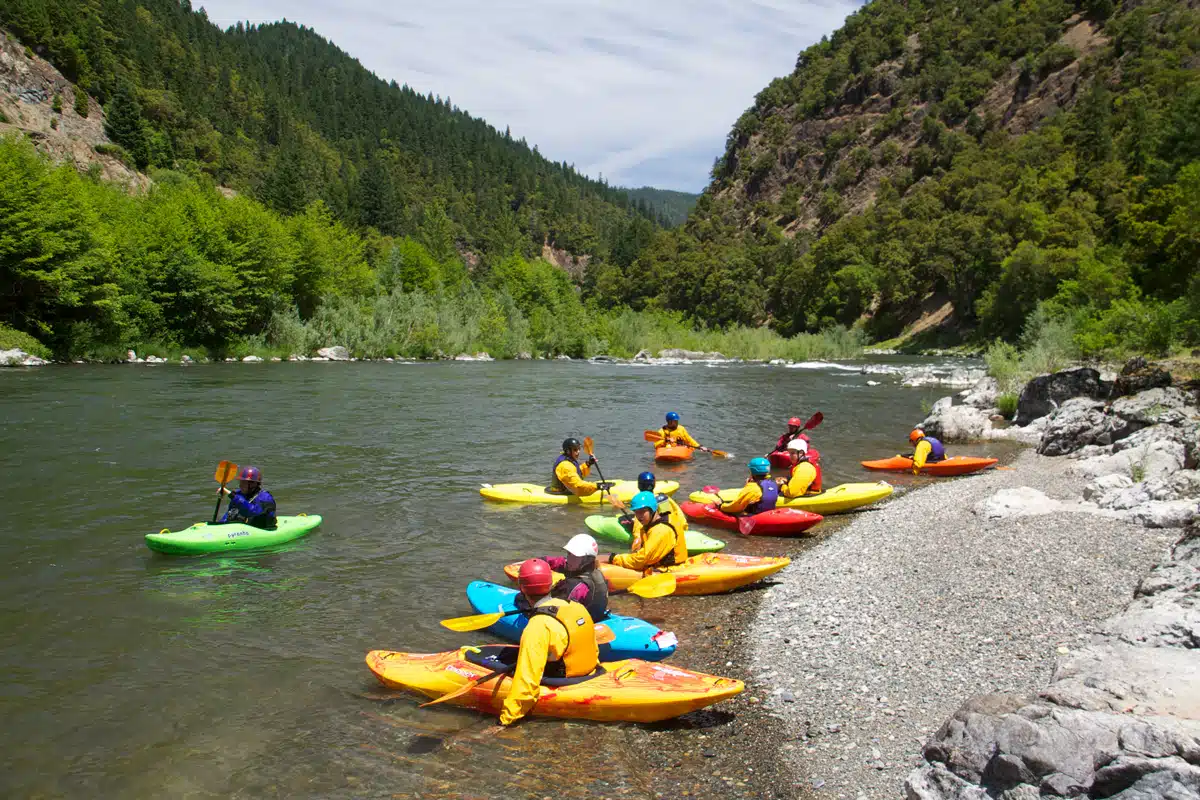 Kayak instruction along the beautiful Rogue River