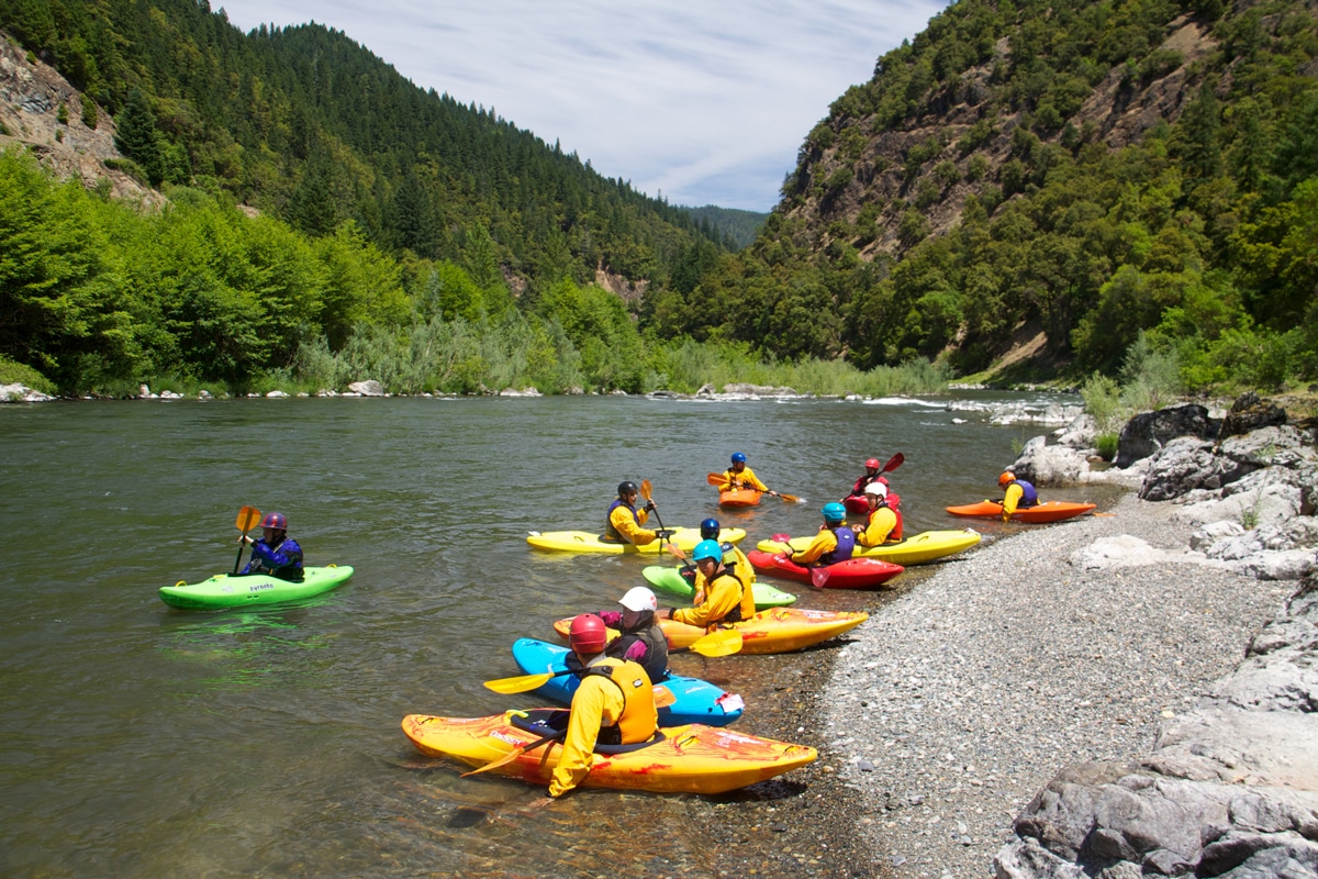 Kayak instruction along the beautiful Rogue River Kayak instruction along the beautiful Rogue River