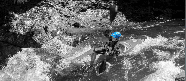 Kim Becker running Thrasher on Canyon Creek, WA with her Adventure Technology AT2 Flexi